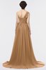 Modern A-line Asymmetric Neckline Sleeveless Zip up Sweep Train Evening Dresses