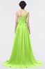 Modern A-line Asymmetric Neckline Sleeveless Zip up Sweep Train Evening Dresses