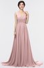 Modern A-line Asymmetric Neckline Sleeveless Zip up Sweep Train Evening Dresses