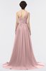Modern A-line Asymmetric Neckline Sleeveless Zip up Sweep Train Evening Dresses