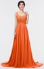Modern A-line Asymmetric Neckline Sleeveless Zip up Sweep Train Evening Dresses