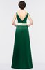 Mature V-neck Zip up Floor Length Bow Evening Dresses