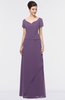 Elegant A-line Short Sleeve Zip up Floor Length Beaded Mother of the Bride Dresses