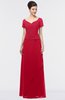 Elegant A-line Short Sleeve Zip up Floor Length Beaded Mother of the Bride Dresses