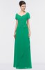 Elegant A-line Short Sleeve Zip up Floor Length Beaded Mother of the Bride Dresses