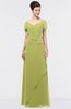 Elegant A-line Short Sleeve Zip up Floor Length Beaded Mother of the Bride Dresses