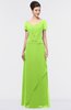 Elegant A-line Short Sleeve Zip up Floor Length Beaded Mother of the Bride Dresses