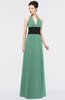 Gorgeous A-line Halter Sleeveless Zip up Floor Length Evening Dresses
