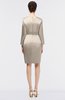 Modest V-neck Long Sleeve Zip up Knee Length Mother of the Bride Dresses