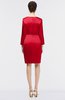 Modest V-neck Long Sleeve Zip up Knee Length Mother of the Bride Dresses