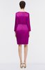 Modest V-neck Long Sleeve Zip up Knee Length Mother of the Bride Dresses