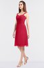 Modern A-line Spaghetti Knee Length Ruching Bridesmaid Dresses