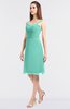 Modern A-line Spaghetti Knee Length Ruching Bridesmaid Dresses