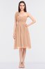 Romantic A-line Asymmetric Neckline Sleeveless Knee Length Flower Bridesmaid Dresses