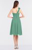 Romantic A-line Asymmetric Neckline Sleeveless Knee Length Flower Bridesmaid Dresses