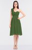 Romantic A-line Asymmetric Neckline Sleeveless Knee Length Flower Bridesmaid Dresses