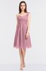 Glamorous A-line Asymmetric Neckline Sleeveless Zip up Knee Length Bridesmaid Dresses