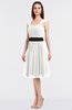 Modern A-line Thick Straps Sleeveless Knee Length Sash Bridesmaid Dresses