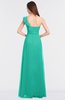 Classic A-line Asymmetric Neckline Zip up Floor Length Ruching Bridesmaid Dresses