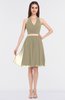 Glamorous A-line Sleeveless Knee Length Sash Prom Dresses
