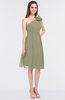 Classic Asymmetric Neckline Sleeveless Knee Length Ruching Bridesmaid Dresses