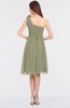 Classic Asymmetric Neckline Sleeveless Knee Length Ruching Bridesmaid Dresses