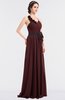 Elegant A-line Halter Sleeveless Zip up Floor Length Bridesmaid Dresses