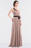 Elegant A-line Halter Sleeveless Zip up Floor Length Bridesmaid Dresses