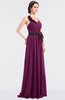 Elegant A-line Halter Sleeveless Zip up Floor Length Bridesmaid Dresses