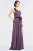 Elegant A-line Halter Sleeveless Zip up Floor Length Bridesmaid Dresses