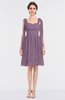 Mature A-line Thick Straps Sleeveless Zip up Knee Length Bridesmaid Dresses