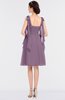 Mature A-line Thick Straps Sleeveless Zip up Knee Length Bridesmaid Dresses