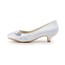 Closed Toe Wedding Shoes Satin Low Heel Girls' Graduation Extra Narrow