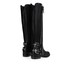 Cow Leather Wedding Shoes Knee High Boots Round Toe Zipper Flat Heel Daily
