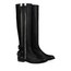 Cow Leather Wedding Shoes Knee High Boots Round Toe Zipper Flat Heel Daily