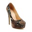 Open Toe Pumps/Heels Women's Average Leopard Print Wedding Genuine Leather