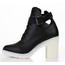 Average Platforms Genuine Leather Chunky Heel Girls' Pointed Toe Outdoor