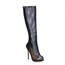 Round Toe Boots Daily Nylon Hollow-Out Mid-Calf Boots Stiletto Heel