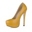 Closed Toe Platforms PU Dress Wide Women's Stiletto Heel