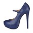 PU Platforms Stiletto Heel Buckle Graduation Closed Toe Wide
