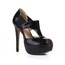 Extra Wide Wedding Shoes Girls' Stretch Fabric Round Toe Stiletto Heel Dress