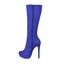 Stretch Fabric Wedding Shoes Party & Evening Mid-Calf Boots Stiletto Heel Wide Boots