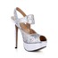 Stiletto Heel Sandals Sequined Cloth/Sparkling Glitter Graduation Girls' Sparkling Glitter Peep Toe