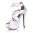 Open Toe Platforms Stiletto Heel Wide Silk Like Satin Women's Bowknot