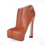 PU Wedding Shoes Outdoor Booties/Ankle Boots Average Stiletto Heel Zipper