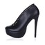 Round Toe Wedding Shoes PU Stiletto Heel Wide Rivet Girls'