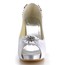 Peep Toe Platforms Flower Women's Kitten Heel Silk Like Satin Outdoor