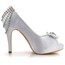 Peep Toe Platforms Flower Women's Kitten Heel Silk Like Satin Outdoor
