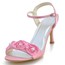 Kitten Heel Wedding Shoes Graduation Girls' Sandals Flower Silk Like Satin
