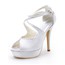 Party & Evening Pumps/Heels Round Toe Silk Like Satin Buckle Stiletto Heel Women's